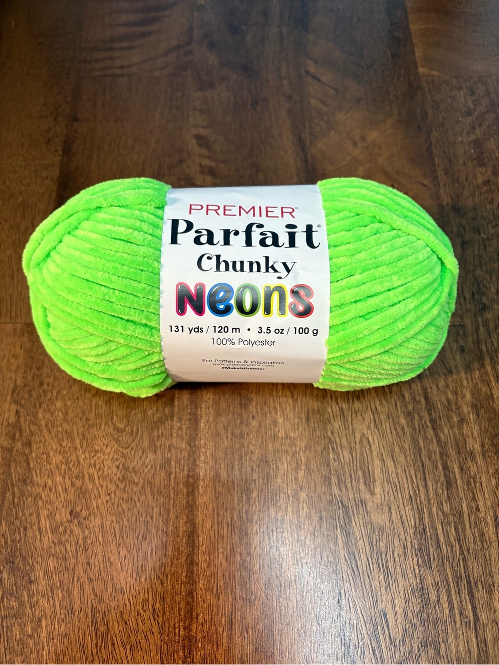 Premier Parfait Chunky Neons Yarn - Electric Lime - Neon Lime - Single Skein